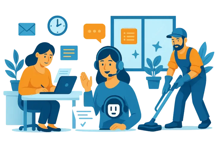Agent de ménage effectuant un nettoyage à domicile avec équipement professionnel
